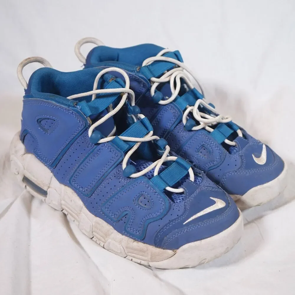 Nike Air More Uptempo Sneakers Blue White Youth Size 5Y DM1023-400